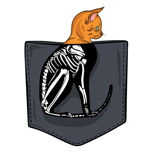 Cat skeleton pocket