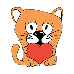 Щампа - Коте със сърце / b0117