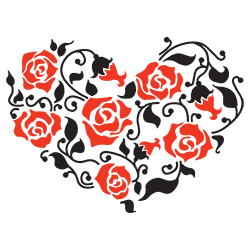 Щампа - Сърце рози / b0103