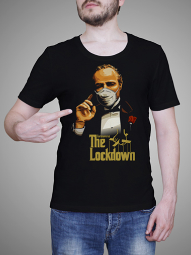 Мъжка тениска със забавна щампа - THE LOCKDOWN