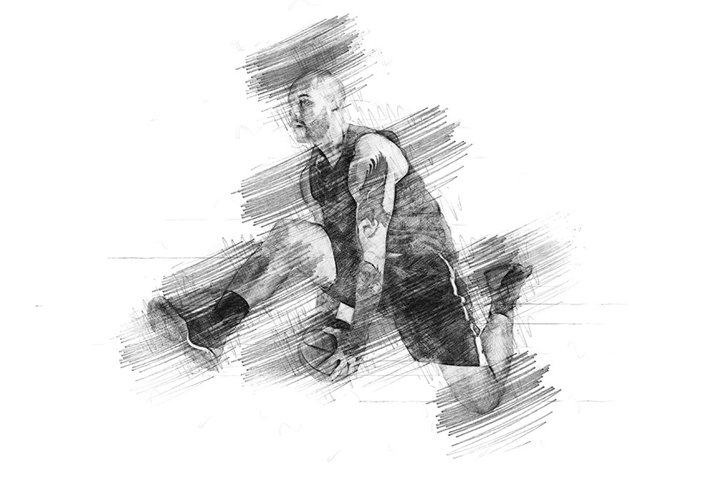 Мъжка тениска с ефект молив