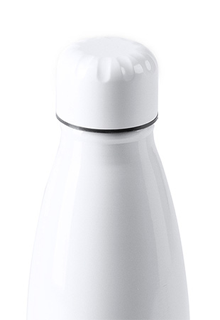 Термо бутилка от неръждаема стомана с печат - бяло - изглед 2