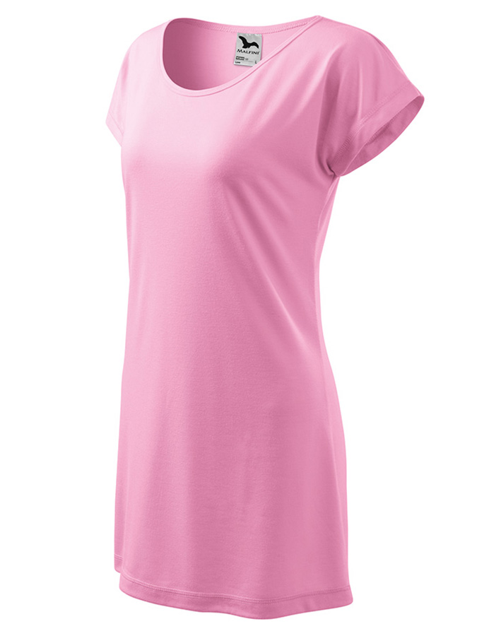 Розова Дамска дълга тениска Love с персонализиран печат