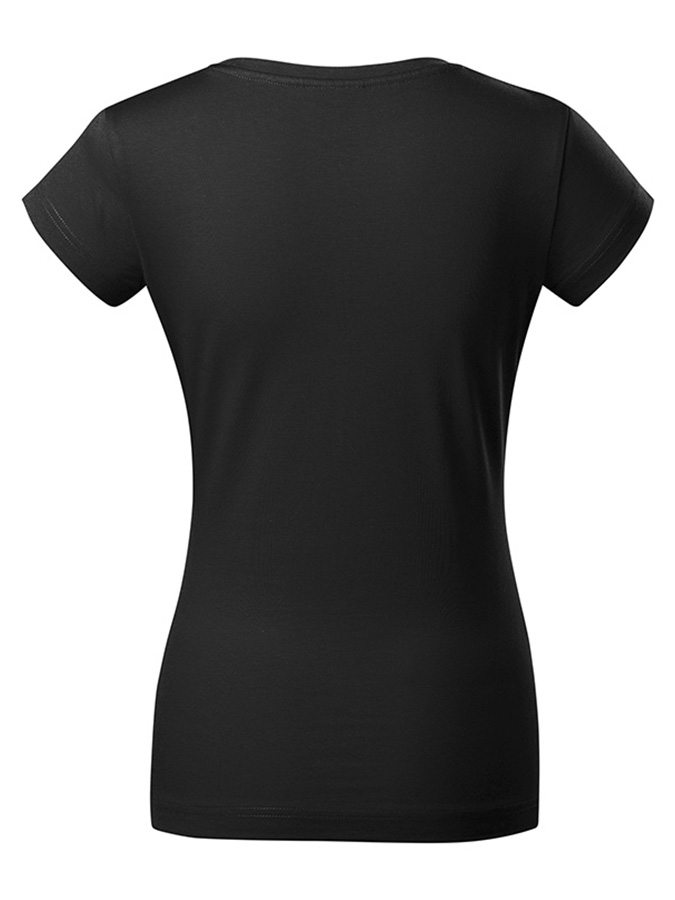 Черна Дамска тениска V neck Malfini с печат по поръчка