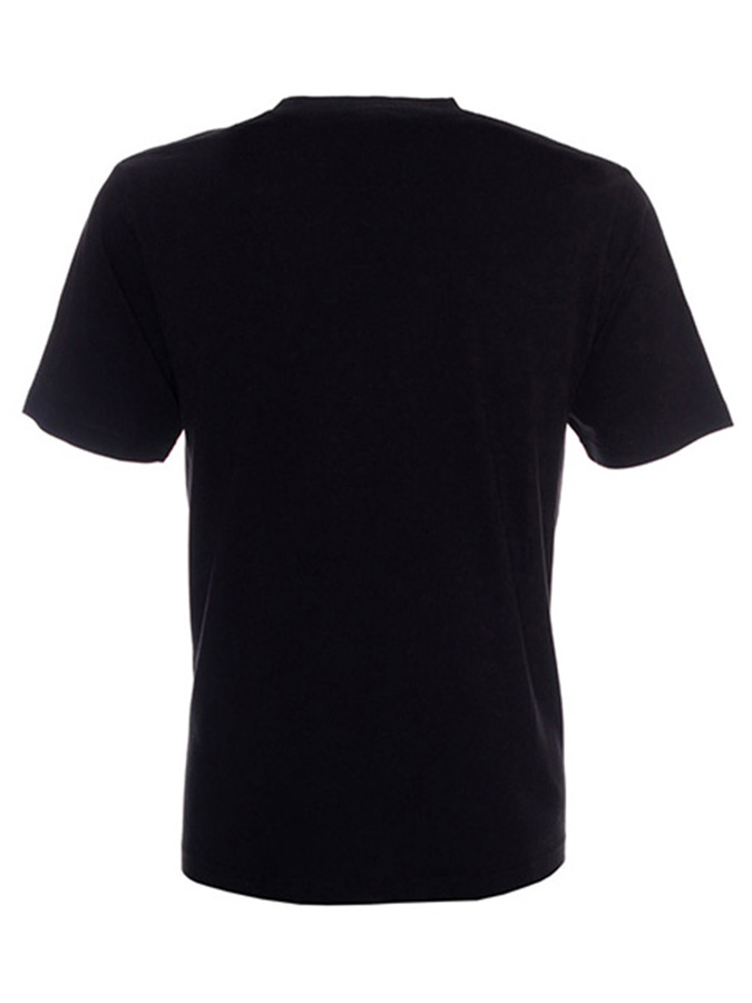Изистена черна Тениска с къс ръкав - V neck с печат по поръчка