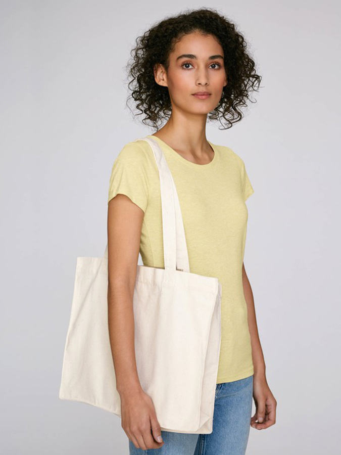 Натирално бяла Широка Чанта Shopping Bag за печат с твой дизайн 