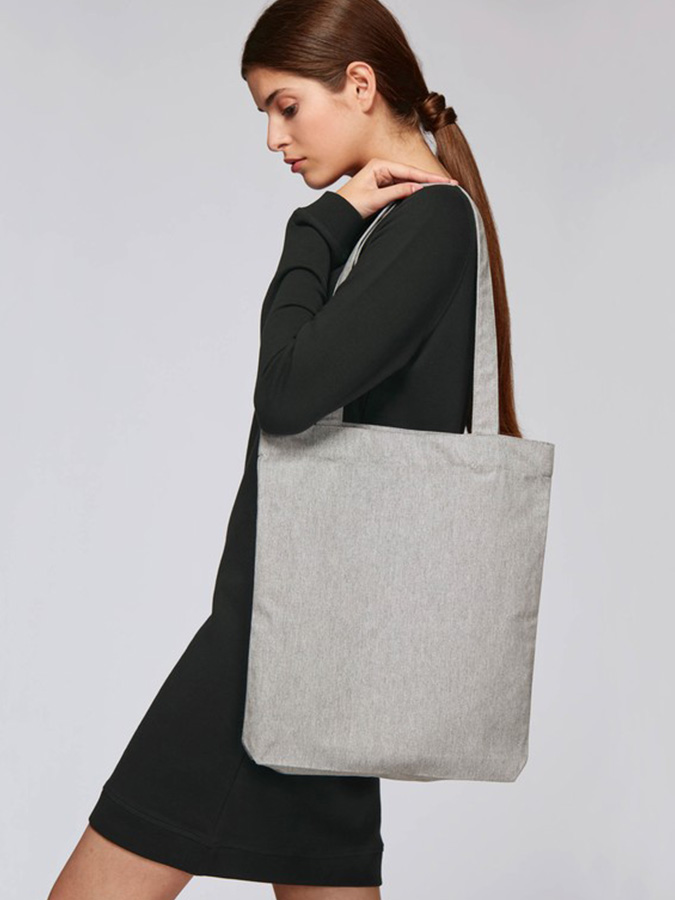Меланж Плътна текстилна чанта Tote Bag с печат по поръчка